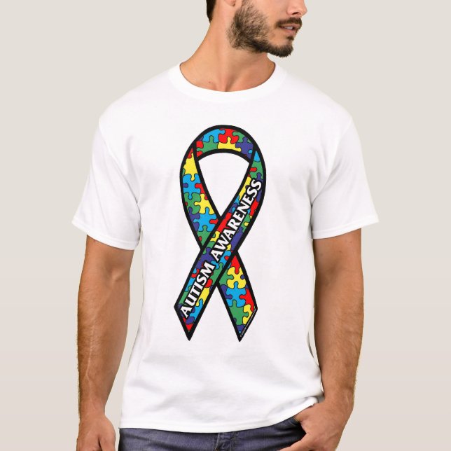 T-shirt - ruban à grande Sensibilisation sur l'aut (Devant)