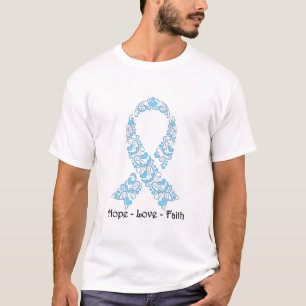 T-shirt Ruban bleu-clair de conscience d'espoir