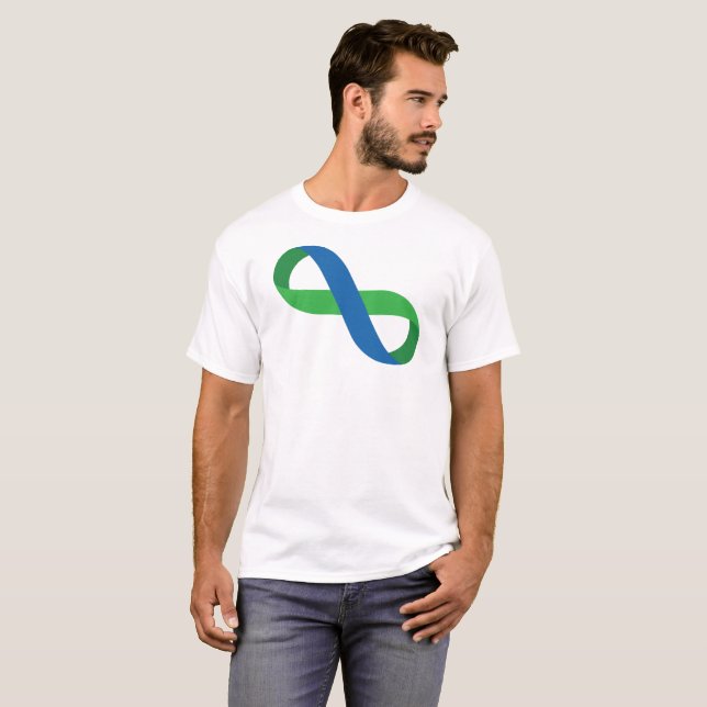 T-shirt Ruban bleu et vert d'infini (Devant entier)