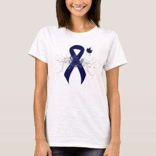 T-shirt Ruban bleu foncé avec papillon