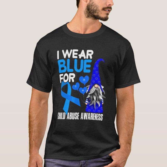 T-shirt Ruban Bleu Pour La Prévention De La Maltraitance D (Devant)