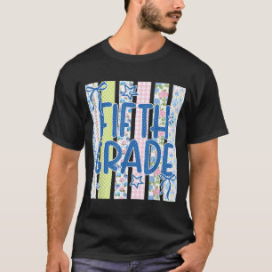 T-shirt Ruban coquet rayé de cinquième année retour à l'éc
