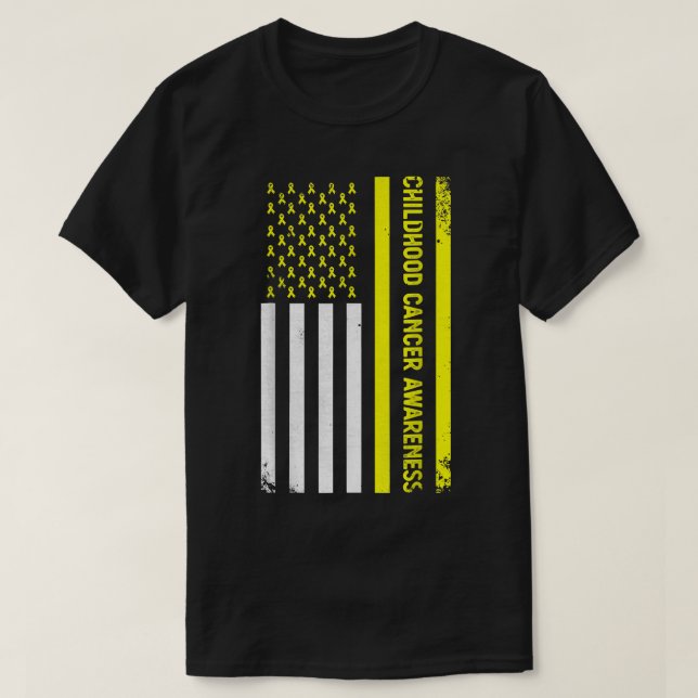 T-shirt ruban dans un drapeau, Sensibilisation au cancer c (Design devant)