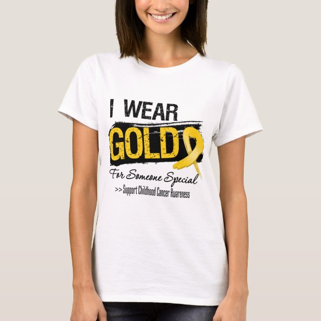 T-shirt Ruban de Cancer d'enfance pour quelqu'un (Devant)
