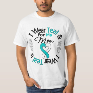 T-shirt Ruban de cancer du col de l'utérus pour ma maman