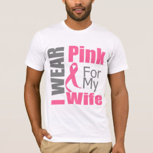 T-shirt Ruban de cancer du sein je porte l'épouse rose
