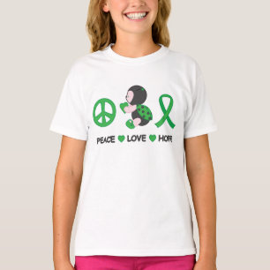T-shirt Ruban de conscience de vert d'espoir d'amour de
