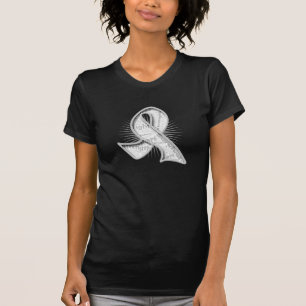 T-shirt Ruban de filigrane de slogan de cancer de poumon