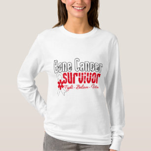 T-shirt Ruban de fleur de survivant de cancer de l'os