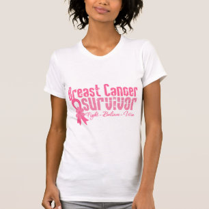 T-shirt Ruban de fleur de survivant de cancer du sein