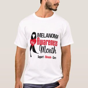 T-shirt Ruban de grunge de mois de conscience de mélanome