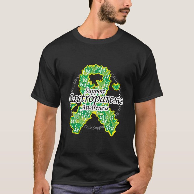 T-shirt Ruban de papillon de gastroparésie (Devant)