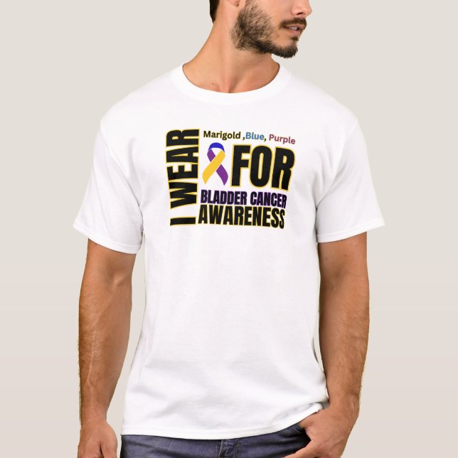 T-shirt Ruban de sensibilisation au cancer de la vessie (Devant)
