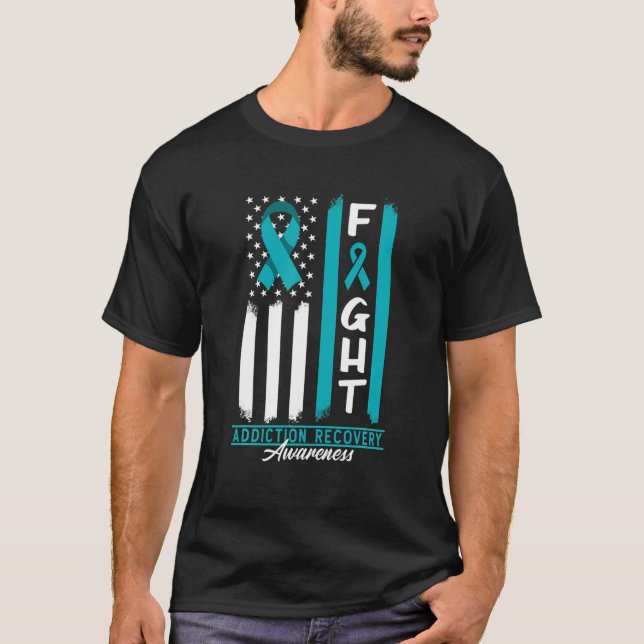 T-shirt Ruban de sensibilisation au rétablissement de la d (Devant)