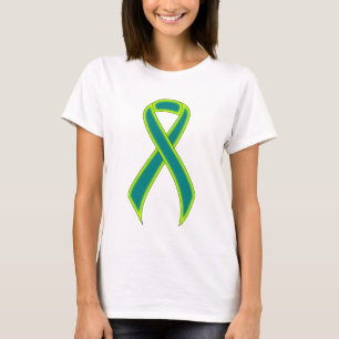T-shirt Ruban de sensibilisation au vert turquoise et à la