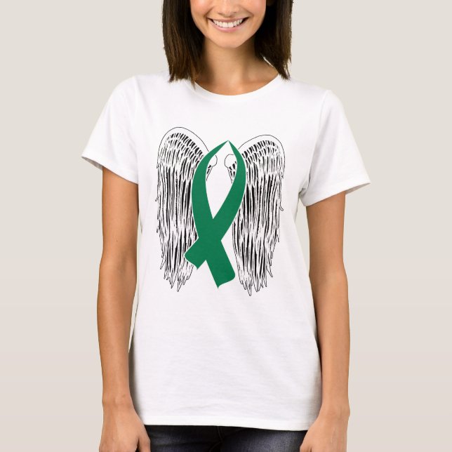 T-shirt Ruban de sensibilisation aux ailes (vert) (Devant)