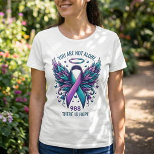 T-shirt Ruban de soutien à la prévention du suicide 988 Vo