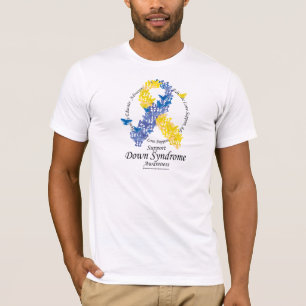T-shirt Ruban de syndrome de Down des papillons
