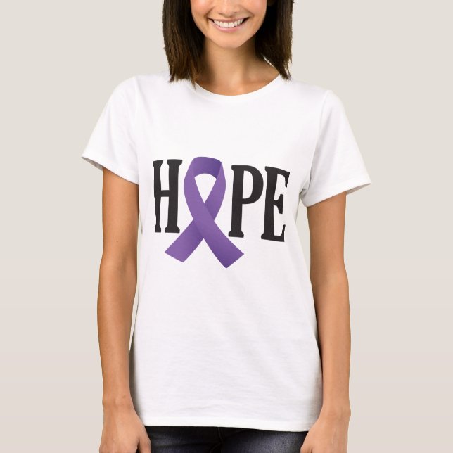 T-shirt Ruban d'espoir violet (Devant)