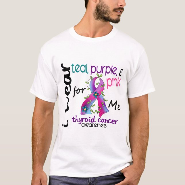 T-shirt Ruban d'usage du cancer de la thyroïde I pour MOI (Devant)