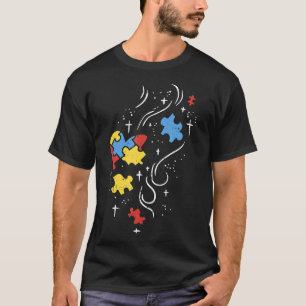 T-shirt Ruban en forme de cœur de puzzle de sensibilisatio