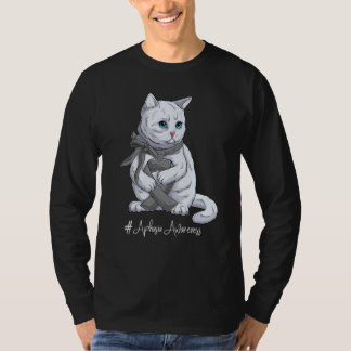 T-shirt Ruban gris mignon du Mois de la sensibilisation à