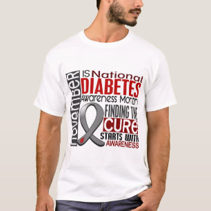 T-shirt Ruban I2.5 de mois de conscience de diabète