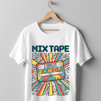 T-shirt Ruban mixte rétro 80s 90s Cassette Design Nostalgi