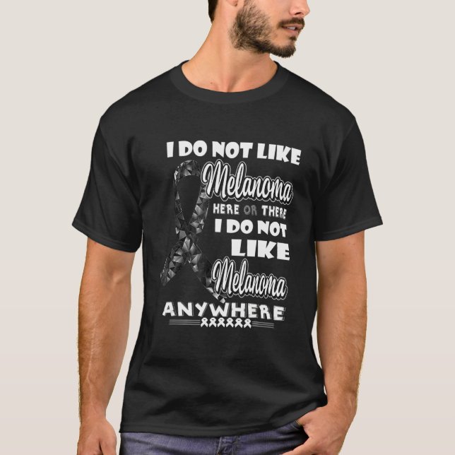 T-shirt Ruban noir de sensibilisation au mélanome (Devant)