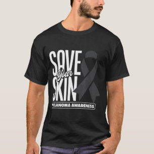 T-shirt Ruban noir pour sauver la peau Mélanome Cancer de 