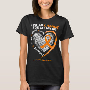 T-shirt Ruban Orange Coeur Pour Les Prix De Leucémie De Ma