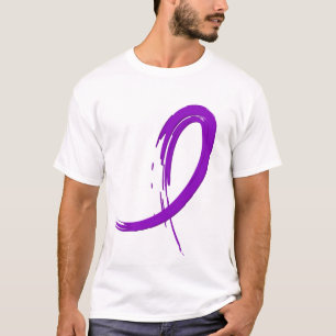 T-shirt Ruban pourpre A4 de maladie d'Alzheimer