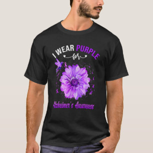 T-shirt Ruban pourpre de colibri Sensibilisation à la mala