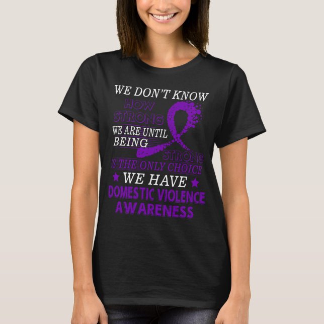 T-shirt Ruban pourpre de conscience de violence familiale (Devant)
