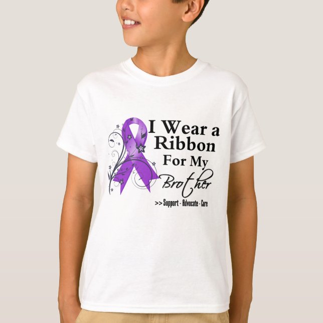 T-shirt Ruban pourpre de frère - Cancer pancréatique (Devant)