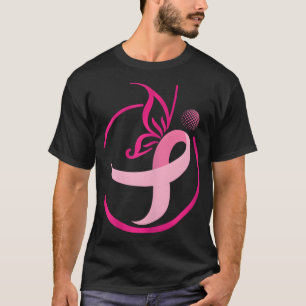 T-shirt Ruban rose Golf s-papillons Cancer du sein