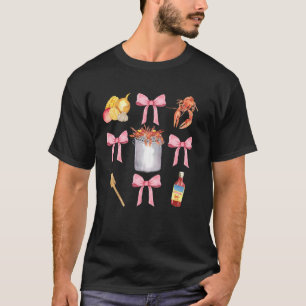 T-shirt Ruban Rose Mignon Coquette Écrevisse Fille Propre