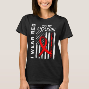 T-shirt Ruban Rouge Cousin Maladie Cardiaque Sensibilisati