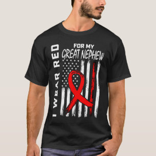 T-shirt Ruban Rouge Maladie Cardiaque du Petit-Fils Sensib