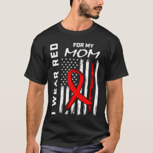 T-shirt Ruban Rouge Maman Maladie Cardiaque Sensibilisatio