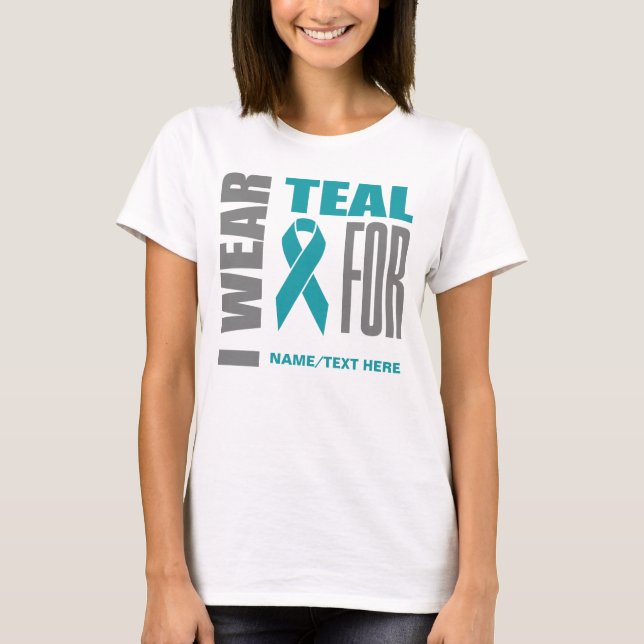 T-shirt Ruban turquoise de conscience (Devant)