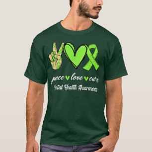 T-shirt Ruban vert lime de la santé mentale de la cure d'a