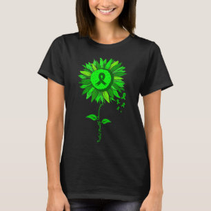 T-shirt Ruban vert tournesol de sensibilisation à la santé