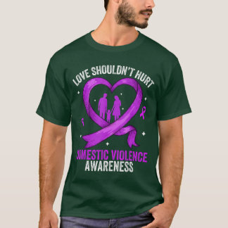 T-shirt Ruban Violet Cœur Sensibilisation à la violence do