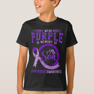 T-shirt Ruban violet en mémoire de mon fils sensibilisatio