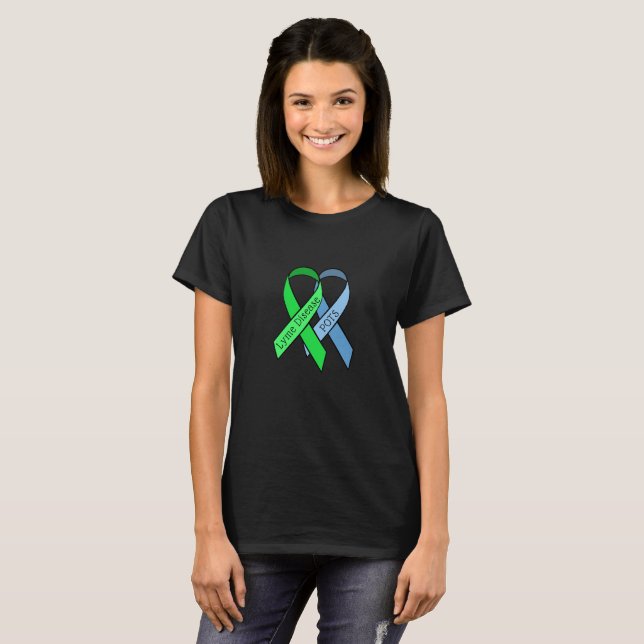 T-shirt Rubans de sensibilisation à la maladie de Lyme et  (Devant entier)