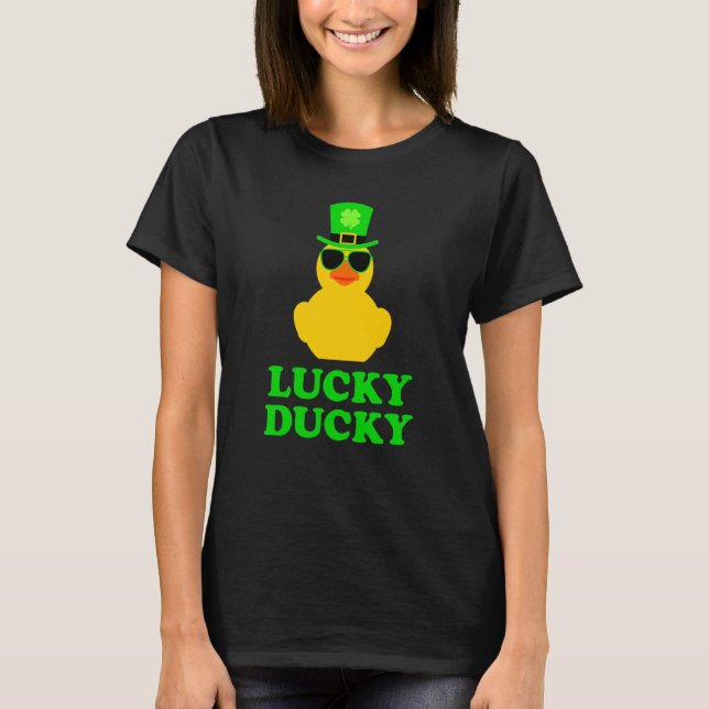 T-shirt Rubber Duck Four Leaf C Hat Sunglasses St Patrick' (Devant)
