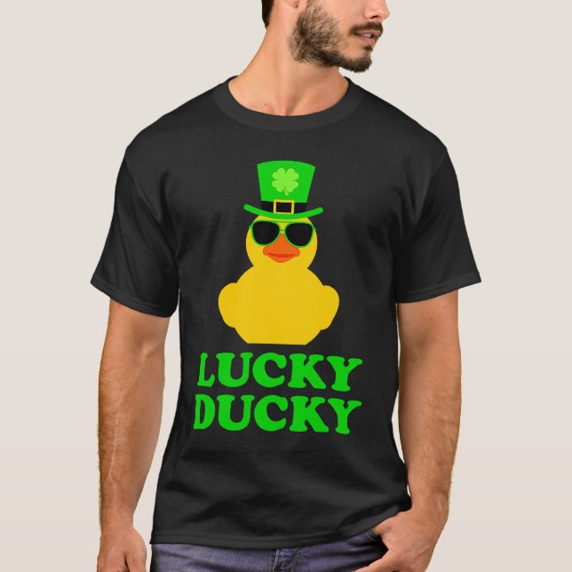 T-shirt Rubber Duck Four Leaf C Leprechaun Hat St Patrick' (Devant)