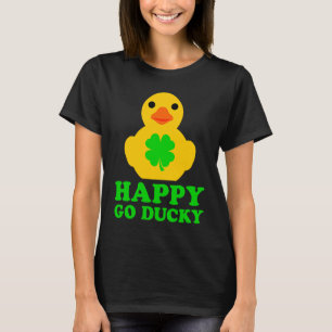 T-shirt Rubber Duck Lover Happy Go Ducky Clover St Patrick