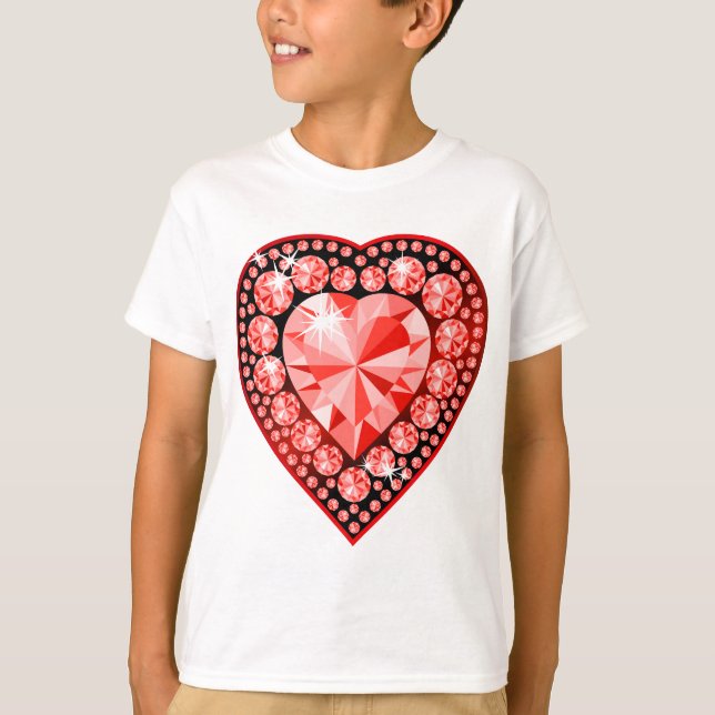 T-shirt Ruby Gemstone Heart (Devant)